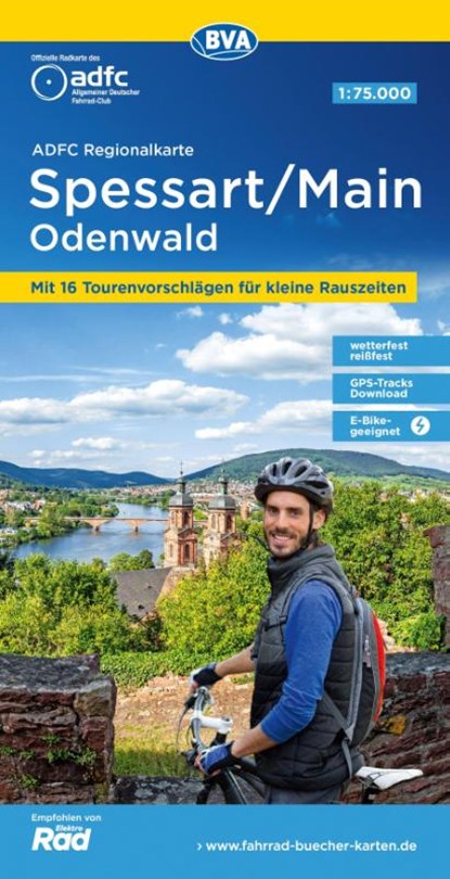 ADFC-Regionalkarte Spessart/Main/Odenwald, 1:75.000, mit Tagestourenvorschlägen, reiß- und wetterfest, E-Bike-geeignet, GPS-Tracks Download, Allgemeiner Deutscher Fahrrad-Club e.V. (ADFC) ; BVA BikeMedia GmbH - Gebonden - 9783969901151