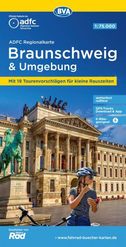 ADFC-Regionalkarte Braunschweig und Umgebung, 1:75.000, mit Tagestourenvorschlägen, reiß- und wetterfest, E-Bike-geeignet, GPS-Tracks-Download, Allgemeiner Deutscher Fahrrad-Club e. V. (ADFC) ; BVA BikeMedia GmbH - Gebonden - 9783969901243