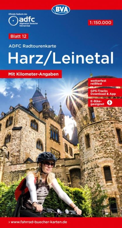 ADFC-Radtourenkarte 12 Harz /Leinetal 1:150.000, reiß- und wetterfest, E-Bike geeignet, GPS-Tracks Download, mit Bett+Bike Symbolen, mit Kilometer-Angaben, Allgemeiner Deutscher Fahrrad-Club e.V. (ADFC) ; BVA BikeMedia GmbH - Gebonden - 9783969901274