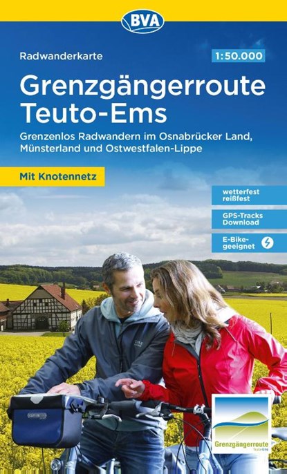 Radwanderkarte BVA Radwandern auf der Grenzgängerroute Teuto-Ems 1:50.000, reiß- und wetterfest, GPS-Tracks Download, Arbeitsgemeinschaft der Grenzgängerroute Teuto-Ems c/o Tourismusverband Osnabrücker Land e. V. ; BVA BikeMedia GmbH - Gebonden - 9783969901854