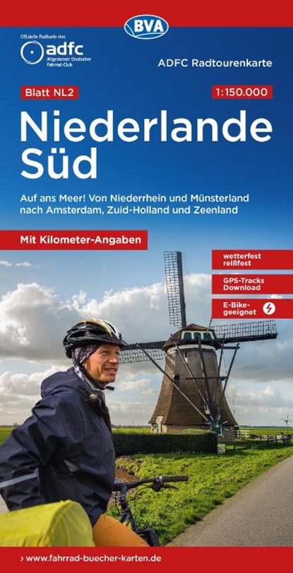 ADFC-Radtourenkarte NL 2 Niederlande Süd 1:150.000, reiß- und wetterfest, E-Bike geeignet, GPS-Tracks Download, mit Knotenpunkten, mit Bett+Bike Symbolen, mit Kilometer-Angaben, Allgemeiner Deutscher Fahrrad-Club e. V. (ADFC) ; BVA BikeMedia GmbH - Gebonden - 9783969902615