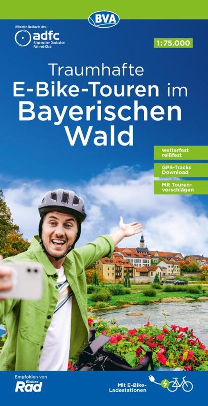 ADFC-Regionalkarte Traumhafte E-Bike-Touren im Bayerischen Wald, 1:75.000, mit Tagestourenvorschlägen, reiß- und wetterfest, GPS-Tracks Download, Allgemeiner Deutscher Fahrrad-Club e. V. (ADFC) ; BVA BikeMedia GmbH - Gebonden - 9783969902684