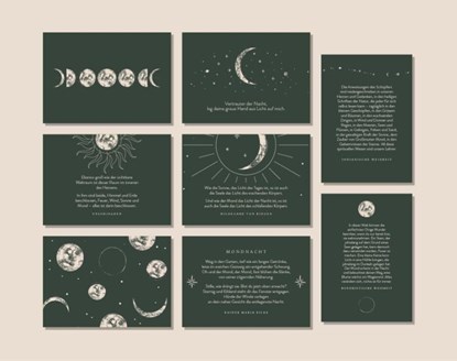 Schönes Postkarten Set "Sei wie der Mond", Johanna Kramer - Paperback - 9783985956692