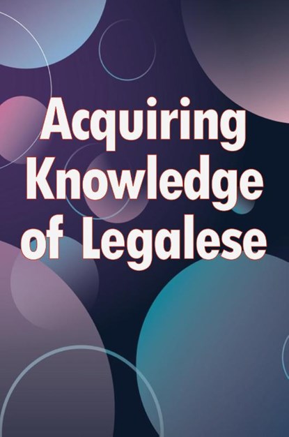 Acquiring Knowledge of Legalese, Patrick J. Wilson - Paperback - 9783986086107