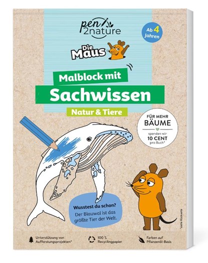 Die Maus - Malblock mit Sachwissen Natur & Tiere, Pen2nature - Paperback - 9783987640827