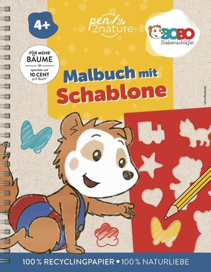 Bobo Siebenschläfer Malbuch mit Schablone. Zeichnen und Malen für Kinder ab 4 Jahren, Pen2nature - Paperback - 9783987641398
