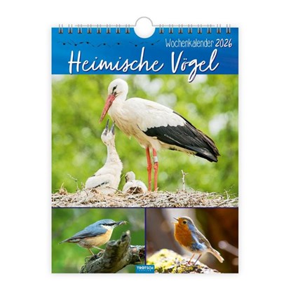 Trötsch Wochenkalender zum Hängen Heimische Vögel 2026, Trötsch Verlag GmbH & Co. KG - Paperback - 9783988024374