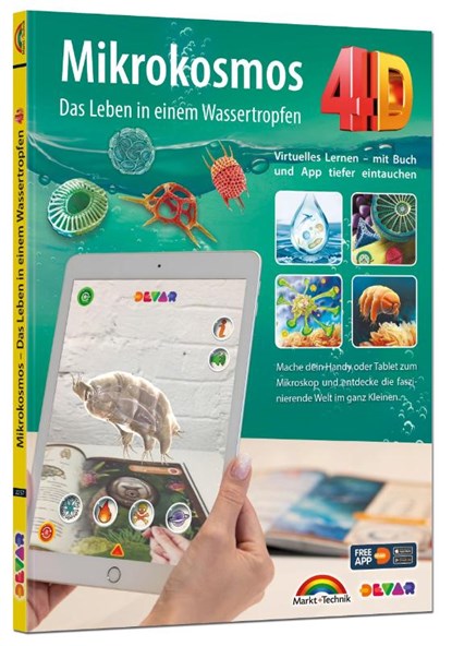 Mikrokosmos 4D - Bakterien - Natur - Das Leben in einem Wassertropfen - mit App, entdecke die Welt im ganz Kleinen, Markt+Technik Verlag GmbH - Gebonden - 9783988100351