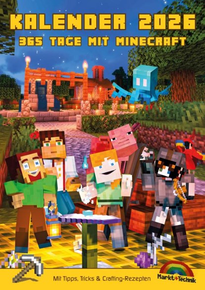 Kalender 2026 - 365 Tage mit Minecraft; inklusive Tipps, Tricks & Crafting Rezepten im DIN A4 Format, David Haberkamp - Paperback - 9783988100849