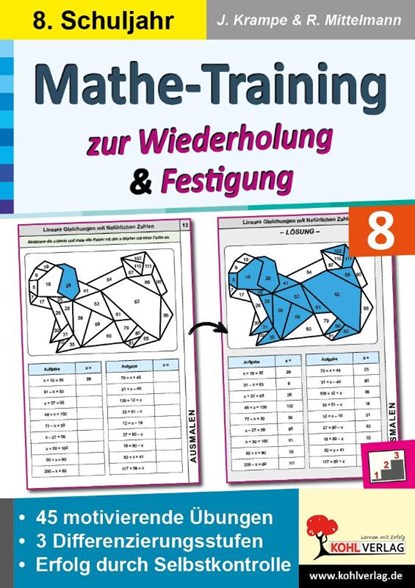 Mathe-Training zur Wiederholung und Festigung / Klasse 8, Jörg Krampe ; Rolf Mittelmann - Paperback - 9783988410627