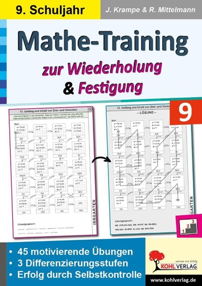 Mathe-Training zur Wiederholung und Festigung / Klasse 9, Jörg Krampe ; Rolf Mittelmann - Paperback - 9783988410634