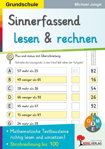 Sinnerfassend lesen und rechnen / Addition und Subtraktion bis 100, Michael Junga - Paperback - 9783988413017