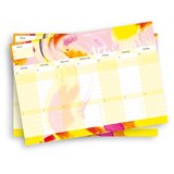 Notizblock-Set mit Kalender ohne Datum für den Schreibtisch. Immerwährender Terminplaner mit 50 Blatt zum Abreißen. Wochenplaner undatiert im Querformat fürs Büro oder zu Hause. Aus der Art.Collection von Stay Inspired -  - 9783989424388