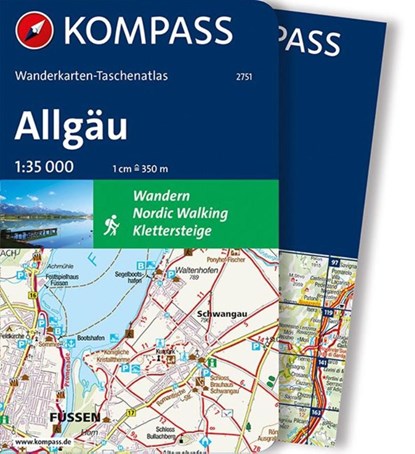 KOMPASS Wanderkarten-Taschenatlas Allgäu 1:35.000, KOMPASS-Karten GmbH - Paperback - 9783990441633