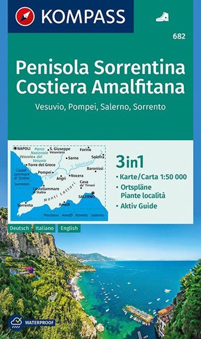 Kompass WK682 Penisola Sorrentina, Costiera Amalfitana, niet bekend - Paperback - 9783990444269
