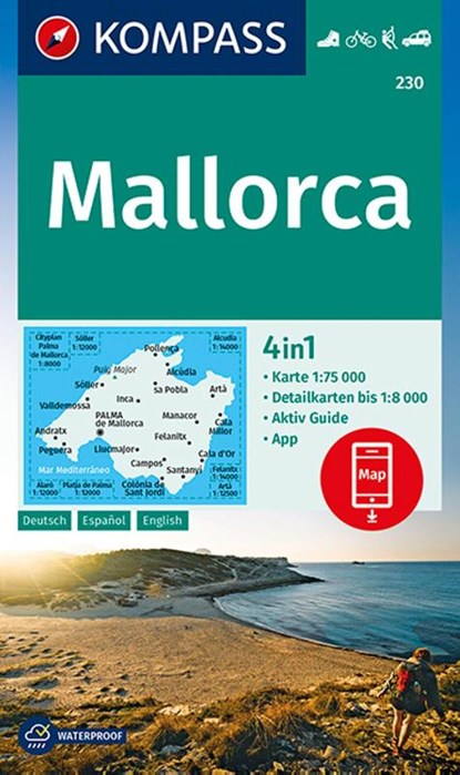 KOMPASS Wanderkarte 230 Mallorca 1:75.000, Kompass-Karten Gmbh - Gebonden - 9783990446409