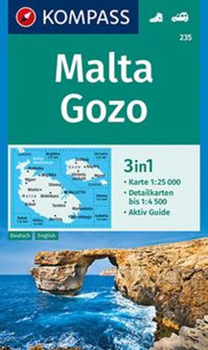 Kompass WK235 Malta, Gozo, niet bekend - Paperback - 9783990446416