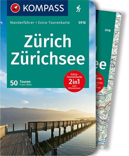 KOMPASS Wanderführer Zürich, Zürichsee, 50 Touren, Franz Wille - Paperback - 9783990447758