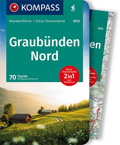 KOMPASS Wanderführer Graubünden Nord, 70 Touren, Wolfgang Heitzmann - Paperback - 9783991211358