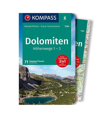 KOMPASS Wanderführer Dolomiten Höhenweg 1 bis 3, 71 Touren, Michael Will - Paperback - 9783991211402