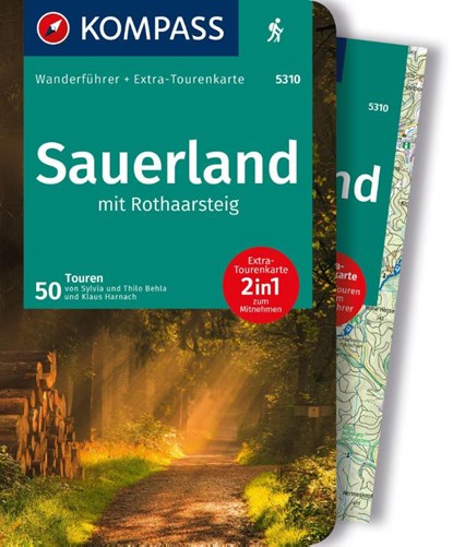 KOMPASS Wanderführer Sauerland mit Rothaarsteig, 50 Touren mit Extra-Tourenkarte, Thilo Behla ; Sylvia Behla ; Klaus Harnach - Paperback - 9783991211877