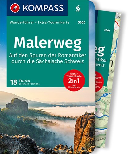 KOMPASS Wanderführer Malerweg - Auf den Spuren der Romantiker durch die Sächsische Schweiz, 18 Touren, Bernhard Pollmann - Paperback - 9783991211990