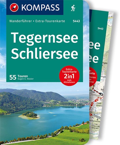 KOMPASS Wanderführer Tegernsee, Schliersee, 55 Touren mit Extra-Tourenkarte, Eugen Hüsler - Paperback - 9783991212041