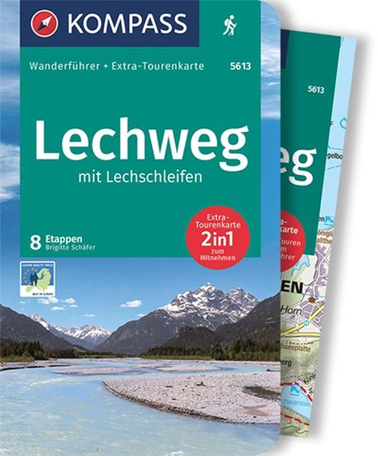 KOMPASS Wanderführer Lechweg mit Lechschleifen, 16 Touren und Etappen mit Extra-Tourenkarte, Brigitte Schäfer - Paperback - 9783991213376