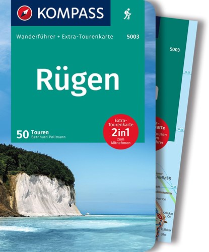 KOMPASS Wanderführer Rügen, 50 Touren mit Extra-Tourenkarte, Bernhard Pollmann - Paperback - 9783991215424