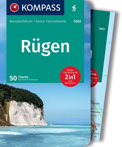 KOMPASS Wanderführer Rügen, 50 Touren mit Extra-Tourenkarte, Bernhard Pollmann - Paperback - 9783991215424