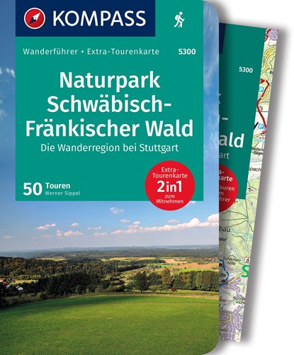 KOMPASS Wanderführer Naturpark Schwäbisch-Fränkischer Wald, Die Wanderregion bei Stuttgart, 50 Touren mit Extra-Tourenkarte, Werner Sippel - Paperback - 9783991216087