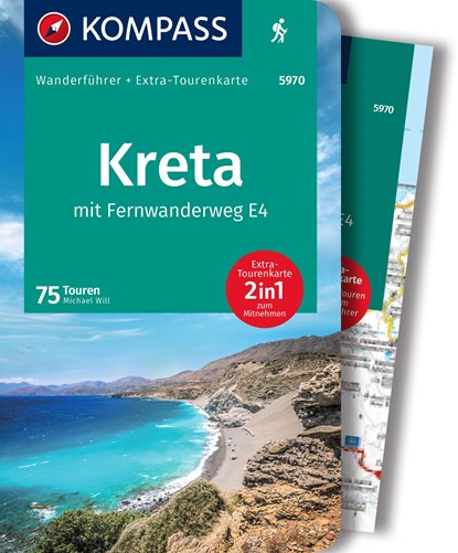 KOMPASS Wanderführer Kreta mit Weitwanderweg E4, 75 Touren mit Extra-Tourenkarte, Michael Will - Paperback - 9783991216094