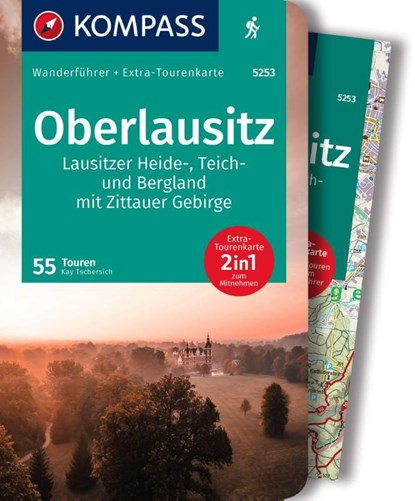 KOMPASS Wanderführer Oberlausitz, Lausitzer Heide-, Teich- und Bergland, mit Zittauer Gebirge, 55 Touren mit Extra-Tourenkarte, Kay Tschersich - Paperback - 9783991216117