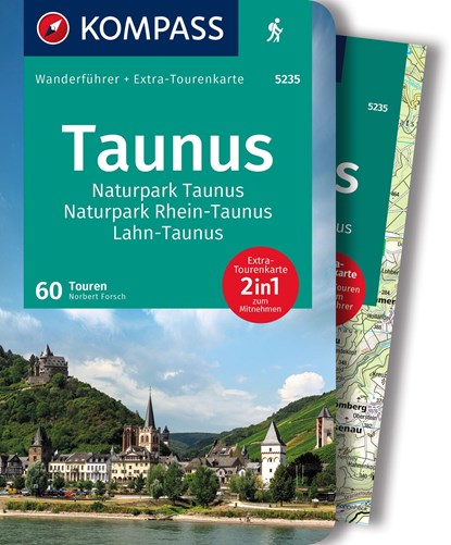 KOMPASS Wanderführer Taunus, Naturpark Taunus, Naturpark Rhein-Taunus, Lahn-Taunus, 60 Touren mit Extra-Tourenkarte, Norbert Forsch - Paperback - 9783991216124
