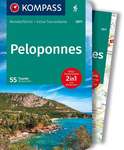KOMPASS Wanderführer Peloponnes, 55 Touren mit Extra-Tourenkarte, Michael Will - Paperback - 9783991216803