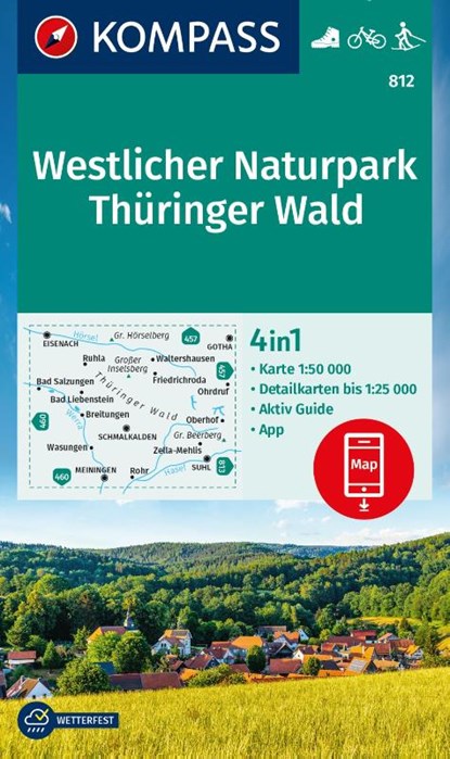 Kompass WK812 Westlicher Naturpark Thüringer Wald, niet bekend - Gebonden - 9783991216889