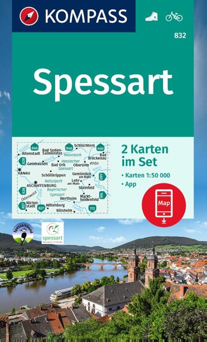 KOMPASS Wanderkarten-Set 832 Spessart (2 Karten) 1:50.000, niet bekend - Gebonden - 9783991217091