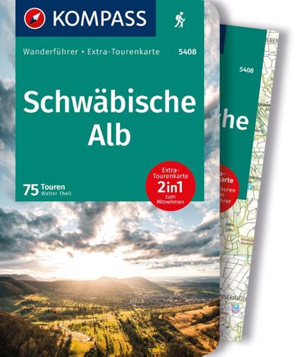 KOMPASS Wanderführer Schwäbische Alb, 75 Touren mit Extra-Tourenkarte, Walter Theil - Paperback - 9783991217725
