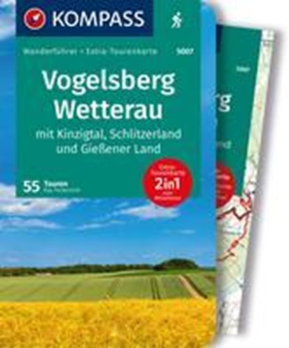 KOMPASS Wanderführer Vogelsberg-Wetterau, 55 Touren mit Extra-Tourenkarte, Kay Tschersich - Paperback - 9783991218357