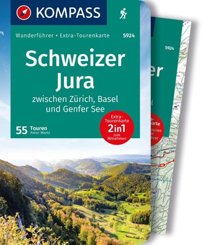 KOMPASS Wanderführer Schweizer Jura, 55 Touren mit Extra-Tourenkarte, Peter Mertz - Paperback - 9783991218449