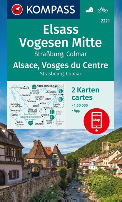 KOMPASS Wanderkarten-Set 2221 Elsass, Vogesen Mitte, Alsace, Vosges du Centre (2 Karten) 1:50.000, niet bekend - Gebonden - 9783991219934