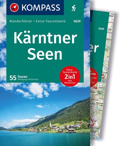 KOMPASS Wanderführer Kärntner Seen, 55 Touren mit Extra-Tourenkarte, Wolfgang Heitzmann - Paperback - 9783991540793