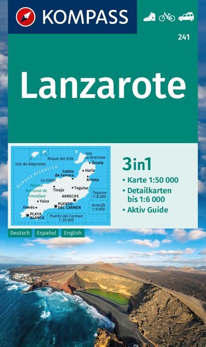 KOMPASS Wanderkarte 241 Lanzarote 1:50.000, niet bekend - Gebonden - 9783991540885