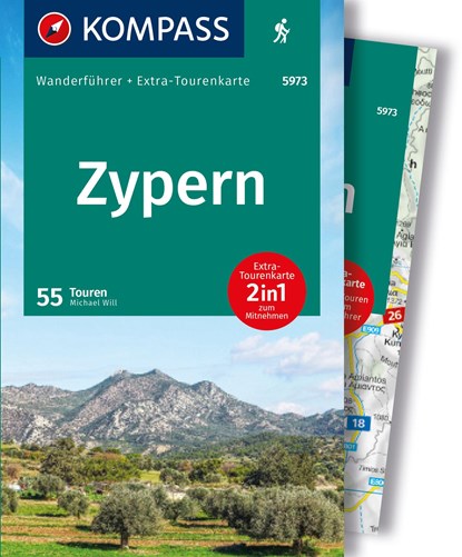 KOMPASS Wanderführer Zypern, 55 Touren mit Extra-Tourenkarte, niet bekend - Paperback - 9783991541318