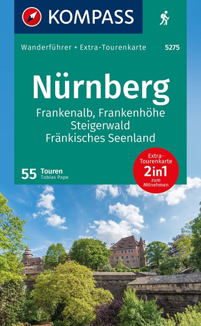 KOMPASS Wanderführer Nürnberg, Frankenalb, Frankenhöhe, Steigerwald, Fränkisches Seenland, 55 Touren mit Extra-Tourenkarte, niet bekend - Paperback - 9783991541325
