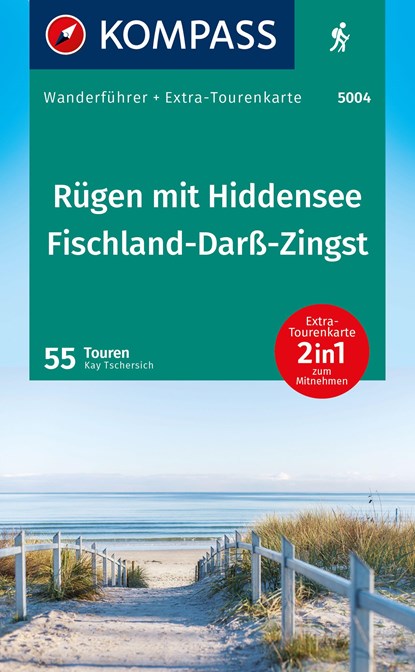 KOMPASS Wanderführer Rügen, mit Hiddensee und Fischland-Darß-Zingst, 55 Touren mit Extra-Tourenkarte, Kay Tschersich - Paperback - 9783991541332