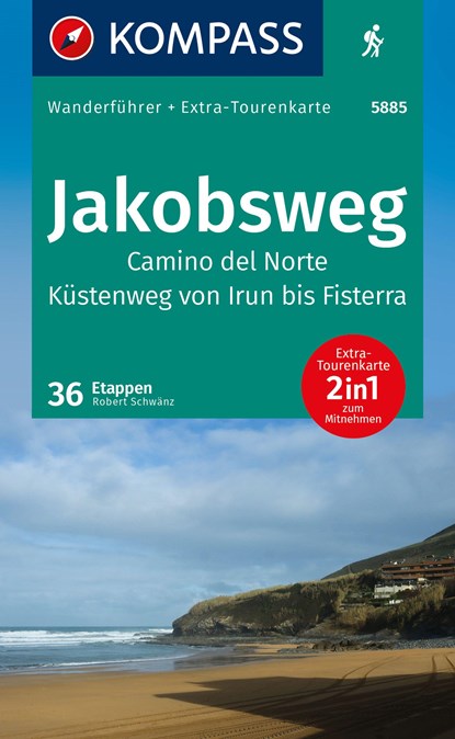 KOMPASS Wanderführer Jakobsweg Camino del Norte, 36 Etappen mit Extra-Tourenkarte, Rorbert Schwänz - Paperback - 9783991541813
