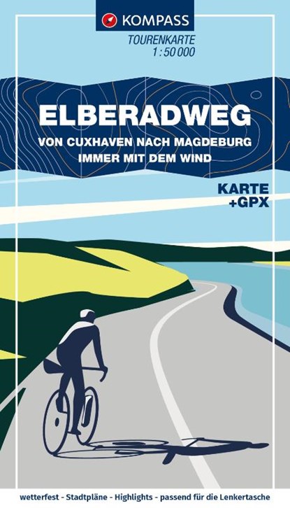 KOMPASS Fahrrad-Tourenkarte Elberadweg von Cuxhaven nach Magdeburg 1:50.000, niet bekend - Losbladig - 9783991541851