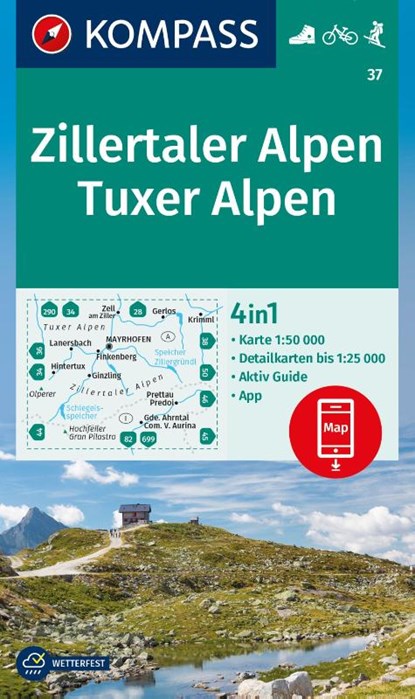 Kompass WK37 Zillertaler Alpen, niet bekend - Overig - 9783991541912