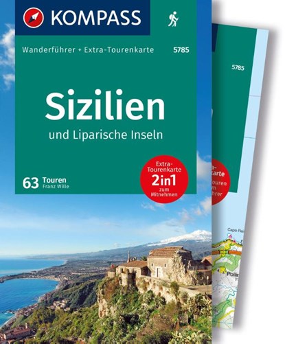 KOMPASS Wanderführer Sizilien und Liparische Inseln, 60 Touren mit Extra-Tourenkarte, Franz Wille - Paperback - 9783991542537